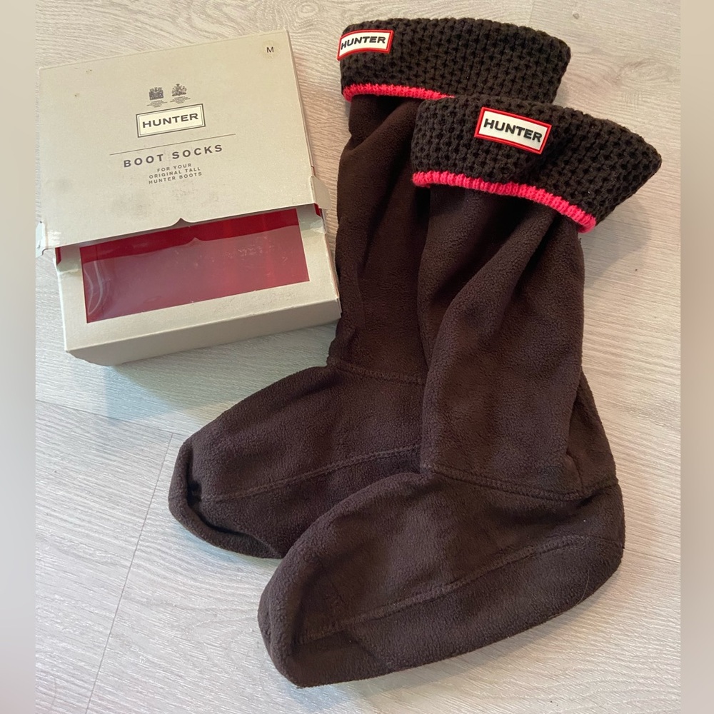 Hunter boot socks brown and pink NIB